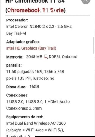 Netbook HP Gris Chrome OS