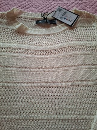 Jersey beige de punto fino