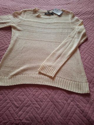 Jersey beige de punto fino