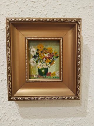 Cuadro Decorativo Rosas Cerámica y Madera.