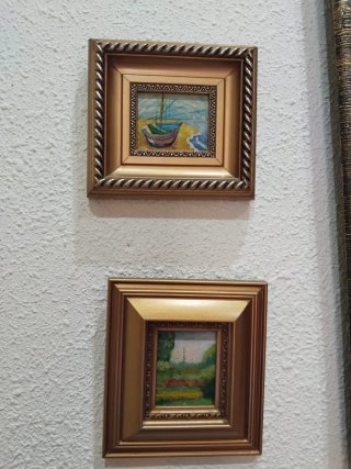 Cuadro Decorativo Rosas Cerámica y Madera.