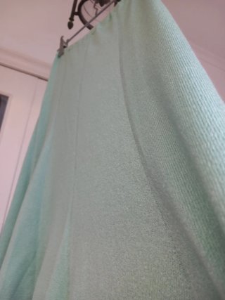 Falda larga corte evasé verde agua vintage