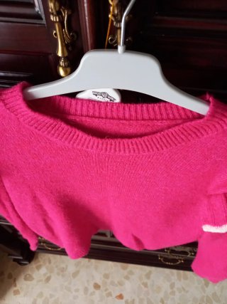 Jersey lana rosa volantes talla única