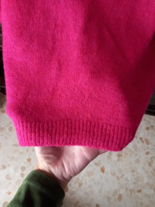 Jersey lana rosa volantes talla única