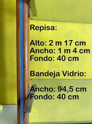 Repisa Mostrador Cristal Madera Local Comercial