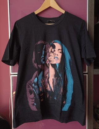 Camiseta ONLY mujer negra estampada T. M