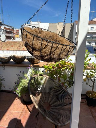 Set 4 Jardineras Colgantes Fibra Coco