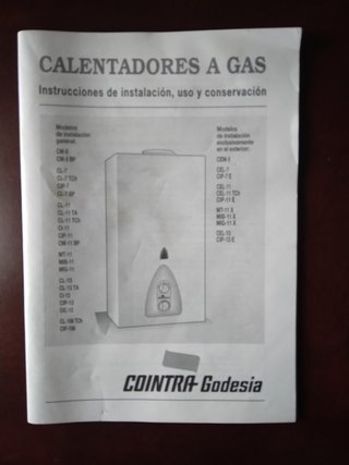 Manual Calentador COINTRA godesia.