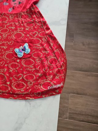 Vestido Desigual Niña Rojo Mariposas años 8/10
