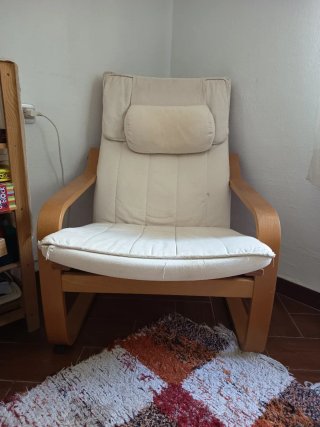 Sillón Balancín Ikea Tela y Madera