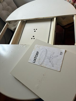 Mesa redonda IKEA LIATORP blanca 110cm