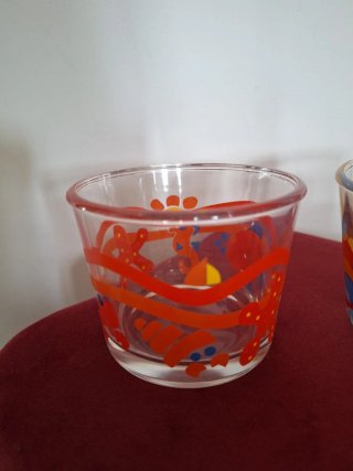 Coppia Tazze Vetro Nutella Vintage Ferrero Anni 80
