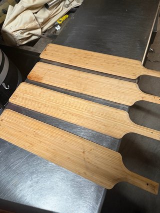 Tablas de servir madera bambú 75x14 a 15€ cada una