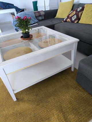 Mesa Centro IKEA Liatorp Madera y Cristal