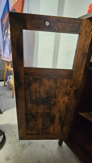 Comodino/Credenza in Legno e Vetro