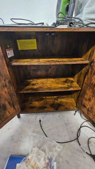 Comodino/Credenza in Legno e Vetro