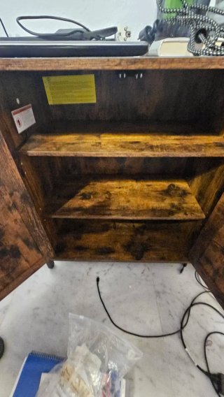 Comodino/Credenza in Legno e Vetro