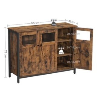 Comodino/Credenza in Legno e Vetro