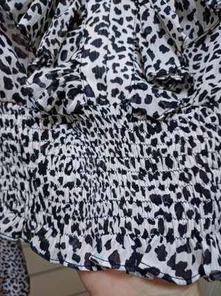 Zara T-shirt cropped fantasia leopardata