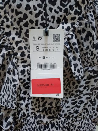 Zara T-shirt cropped fantasia leopardata
