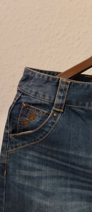 Falda vaquera midi azul oscuro M/38