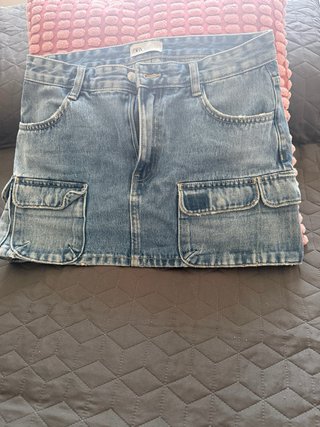 Falda vaquera cargo azul