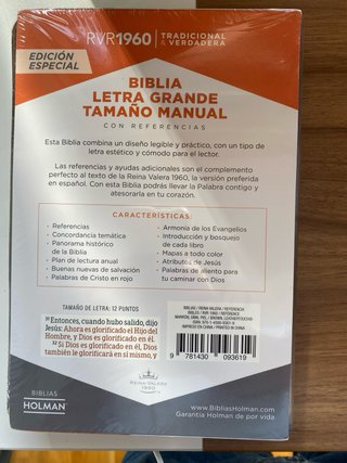 RVR 1960 Biblia letra grande tamaño manual
