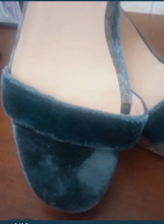 Zapatos azules y plateados de tacón a estrenar