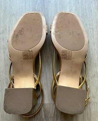 Sandalias Parfois Tiras Tacón Dorado
