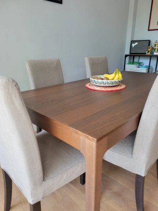 Mesa comedor extensible Ikea 180/240 + 6 sillas