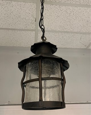 Farol forja marrón cristal aguas