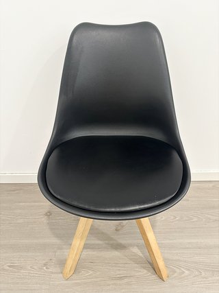 4 Sillas Comedor BLOKHUS Polipiel Negro