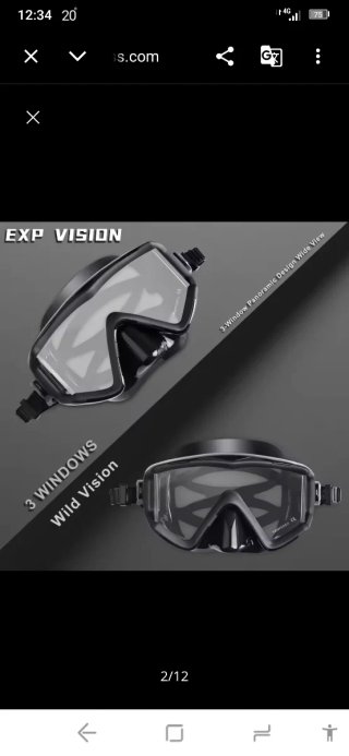 Máscara de buceo EXP VISION negra
