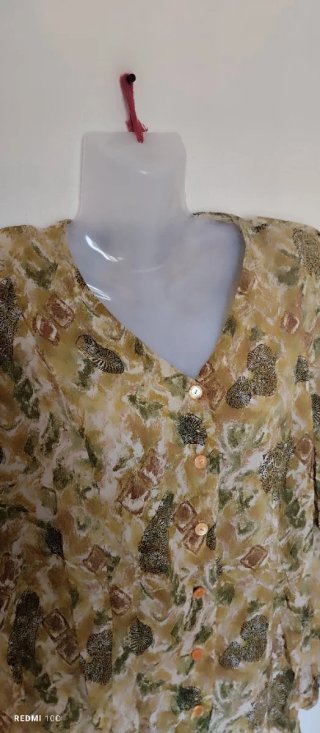 Camicia Donna Vintage Marrone Verde