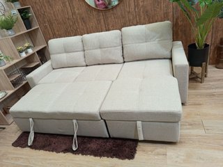Sofá Cama Chaise Longue Beige