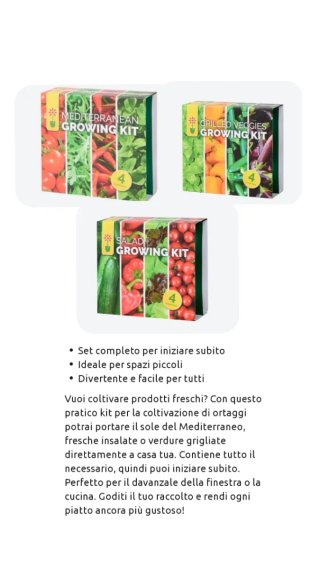 Kit coltivazione ortaggi Mediterraneo, Grigliati,