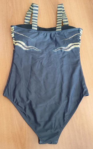 Costume da bagno nero e oro