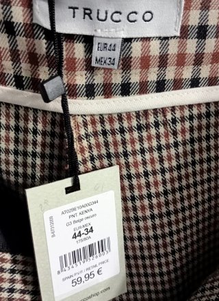 Pantalón Trucco Cuadros Talla 44