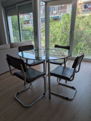 Conjunto 4 Sillas Metal Tubular Estilo Cesca