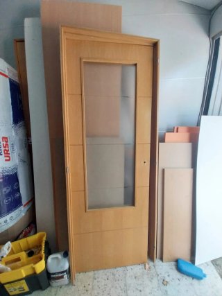Puerta Roble Cristal Izquierda