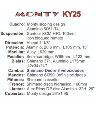 Bicicleta Monty KY25