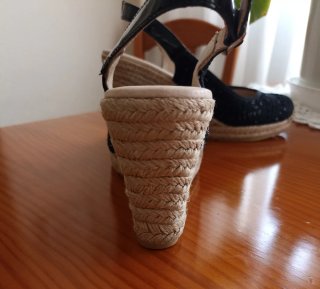Alpargatas Viguera Mujer Talla 36 Negras de gliter