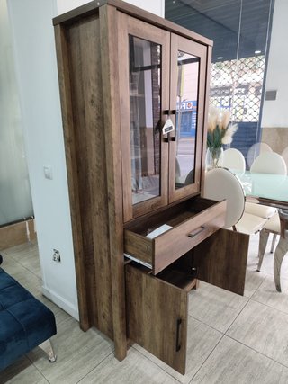 Vitrina 4 Puertas Madera y Cristal Nueva