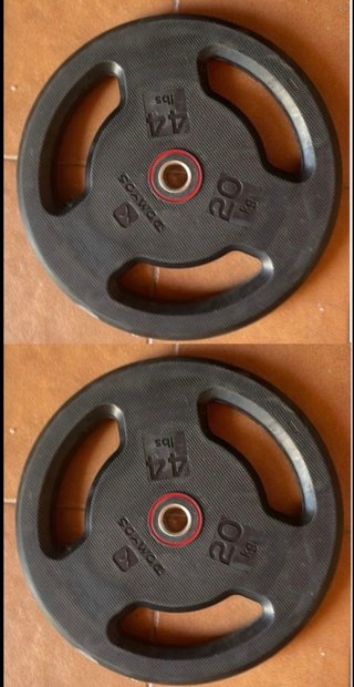 PESAS 2 DISCOS DE 20KG CAUCHO ASAS 28MM