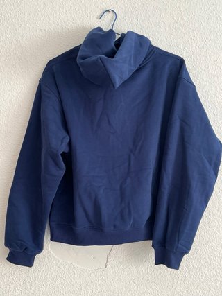 Sudadera azul con cremallera y logo Unisex
