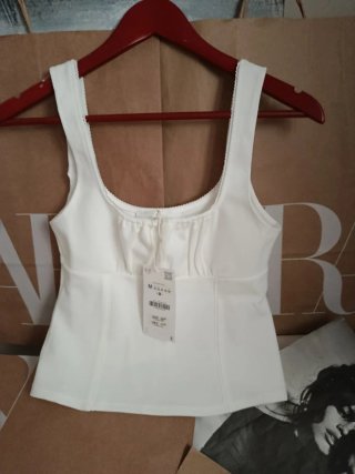 Top Zara Blanco Talla M
