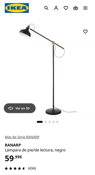 Lámpara de pie IKEA RANARP blanca