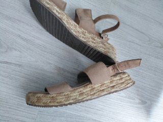 Sandalias esparto beige talla 38
