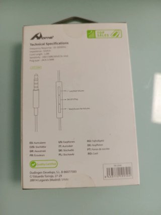 Auriculares Home Jack 3.5mm Cable 1m