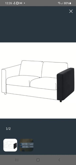 Raffinata Fodera bracciolo Ikea largo Vimle nuova